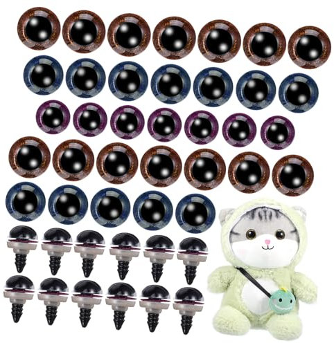 Veemoon 90stücke Sicherheitsaugen Für Häkeltiere Bunte Sicherheitsaugen Für DIY Plüschtiere Für Puppen Teddybären Und Bastelprojekte