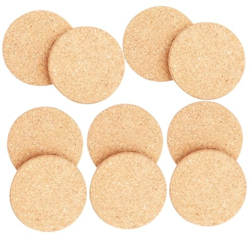 FUTUREORYY 10 pièces Lot de Coupelles Liège Rondes pour Pots de Fleurs sous Pots Absorbants et Antidérapants Protection Table et Surface pour Plantes Dintérieur et Extérieur