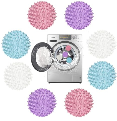 8 Stück Trocknerbälle, Trocknerbälle für Wäschetrockner, Wiederverwendbare Dryer Balls, Trocknerkugeln Waschbälle, Wäsche Wäschetrockner für Heim Kleidung Reinigung