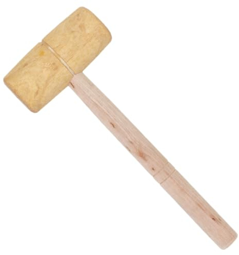 WOONEKY Petit Maillet en Bois Verni Ø45-50 MM Marteau de Menuiserie Compact pour Travail du Cuir et Bois Outil à Main Polyvalent pour Bricolage et Artisanat