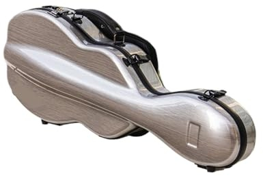 Geigenkoffer Geigenkoffer aus Kohlefaser, 4/4-Größe, Geigenkasten, Kürbisform, mehrfarbig, erhältlich mit Notentasche, Codeschloss FüR Musikinstrumente(Silver Grey)