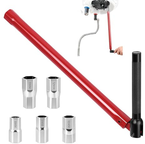 VTYTZZ 6 Pcs Cle Pour Robinet Evier,Cle A Pipe,Cles Robinet Evier,Outil Pour L'installation De Robinets 8-12 Mm,Clés Pour Lavabo, Pour La Cuisine, La Salle De Bain Et L'Évier,Rouge