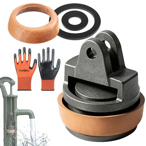 Ersatzkolben für Schwengelpumpen Typ 75,Kolben Komplett mit Ledermanschette Dichtungsring,Handschwengelpumpe Handpumpe Typ 75 für Wasserpumpen Pumpendichtung,Gartenpumpe (5)