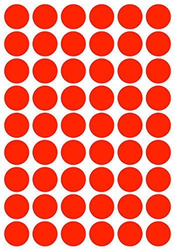 108 Klebepunkte, 30 mm, Neon rot, aus PVC Folie, Markierungspunkte, Punkt, Vinyl, leuchtend, rund, selbstklebend