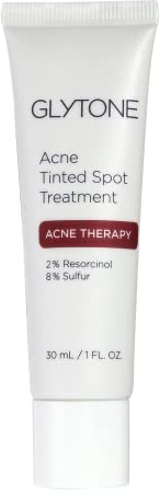 Glytone Acne Tinted Spot Treatment - With 8% Sulfur & 2% Resorcinol - Tinted Cream Formula to Conceal Blemishes - Non-Comedogenic - 1 fl. oz.