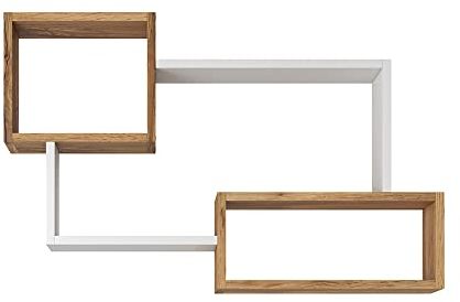 Selsey Kassi - Wandregal/Hängeregal / Bücherregal In Sonoma Eiche/Weiß Matt 54X87Cm