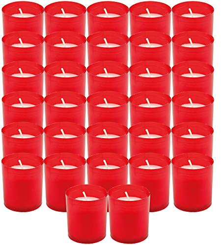 HS Candle Stundenbrenner 32er Pack in Rot mit ca. 15h Brenndauer