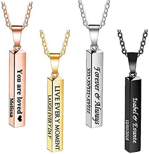 MissChic Namenskette, Silber Personalisierte Kette,18K Rosegold/Gold Vergoldet Kette mit Name, Geschenk für Freuen, Herren, Freundin, Freund