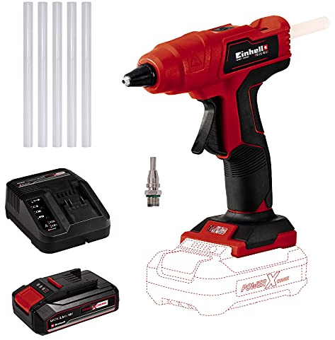 Einhell TE-CG 18 Li Solo - Pistola Termofusible Con Batería + Einhell PXC Starter Kit PXC 18V 2.5Ah