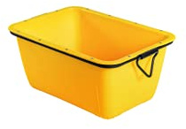 BAUZAUNWELT Mörtelwanne aus robustem und schlagzähem Kunststoff (HDPE) - kran- und stapelbar - Farbe: gelb (ä. RAL 1023) - maximale Nutzlast: ca. 700 kg - Maße: ca. 1050 x 700 x 470 mm