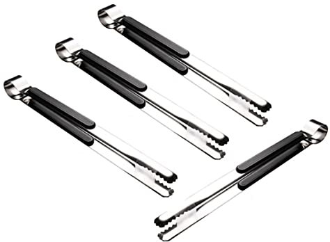 4 x Kochpinzette 25,5 cm lang | Küchenpinzette | Grillpinzette | universal Küchenzange | Grillzange Edelstahl | Shiha Kohlezange | Buffetzange | Gourmetzange | Gebäckzange Servierzange Eiswürfelzange
