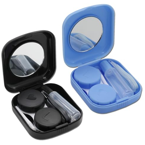 2 stücke Kontaktlinsen Behältnis, Kontaktlinsen Zubehör, Tragbarer Kontaktlinsen Behälter, Kontaktlinsenbehälter, kontaktlinsen reiseset, mit Pinzette und kontaktlinsen Hilfe,für Zuhause Reisen