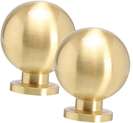 BESTonZON 2 Pezzi Pomelli per Mobili in Ottone Oro Antiruggine, Maniglie Classiche ed Eleganti per Armadietti e Cassetti, Accessori Multipurpose per Cucina e Camera