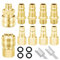 Ylinwtech 10 Piezas 1/4 BSP Conector de Manguera Enchufe,Con anillo Hermético+ cinturón de materia prima,Conector de Aire Conector de Aire Conector,Para Conectores de Compresores Europeos (oro)