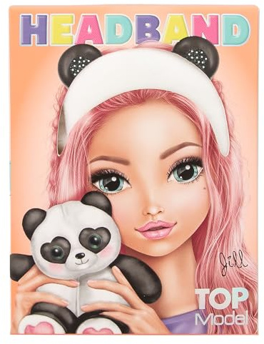 Depesche 12823 TOPModel - Kosmetikhaarband Beauty and Me, aus weichem Material, in Weiß mit schwarzen Panda Ohren, Stirnband für die Hautroutine