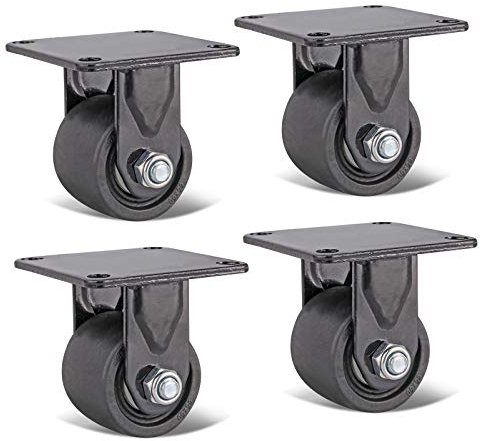 Gummierte Trolley-Räder Lenkrollen, Hochleistungs-Nylon-Schwenkräder, Nitureer-Industrieplattenmaschinen, Ersatzräder for Werkbank, Wagen, Schrank, Pflanzgefäß, Ausrüstung, Doppellager, 4 Stück/Bremse