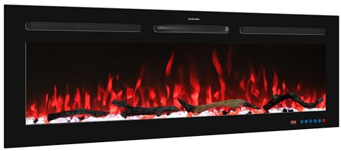 36 in / 92cm Smart Electric Fireplaces Inserts, Remote & Touch Screen & APP Control, Recessed & Wall-Mounted Fireplace Heater with 62°F-99°F Thermostat,Multi-Color Flames