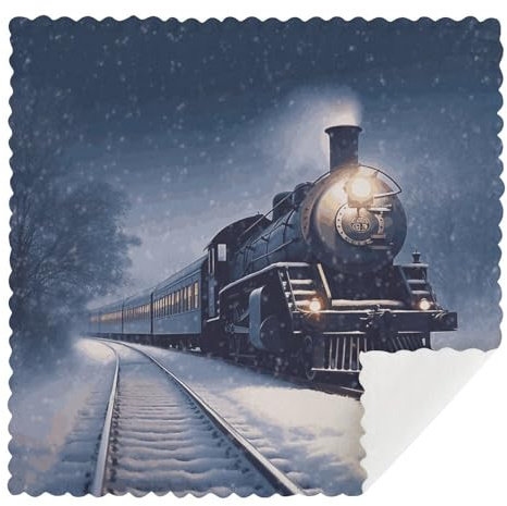 Geschirrtuch für den Winter, Weihnachten, Schnee, Nacht, Eisenbahn, Zug, weich, saugfähig, Küchentücher, Reinigungstücher, Reinigungstücher, schnell trocknend, Waschlappen für Autofenster, Badezimmer,
