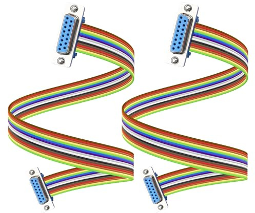 JSADZKJ DB15 RS232 Serielles Verlängerungskabel Weiblich zu Weiblich D-SUB 15-Pin Stecker gerade durch Kabel 1.6FT DB15 Serielles Kabel für Computer Drucker Scanner 2Pcs (weiblich zu weiblich)