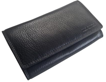 Old River Damen Leder Geldbörse Portemonnaie Mittelgroß, Damen Lederbörse Wallet RFID Schutz