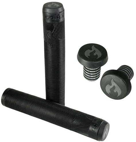 Chilli PRO Scooters Lenker Griffe Stunt-Scooter I BMX I Dirt I Trick I Tret I Roller I Park I Street I Fahrrad Soft Lang mit Lenker Stopfen Barends (XL Griffe Schwarz)
