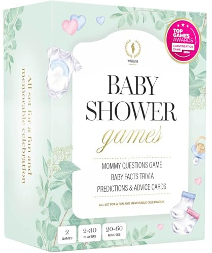 The World Game Babyparty-Spiele – Baby- und Mama-Quiz, Babyvorhersage- und Ratgeberkarten – Spaß für Spiele zur Bekanntgabe des Geschlechts, Babyparty für Junge oder Mädchen – geschlechtsneutral
