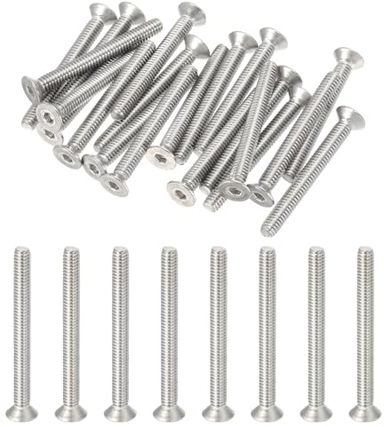 PATIKIL #8-32 x 1-3/4 Tornillos de Cabeza Plana, Paquete de 20 Tornillos de Acero Inoxidable 304 Avellanados Planos Tornillos de Máquina de Unidad UNC Grado 6.8