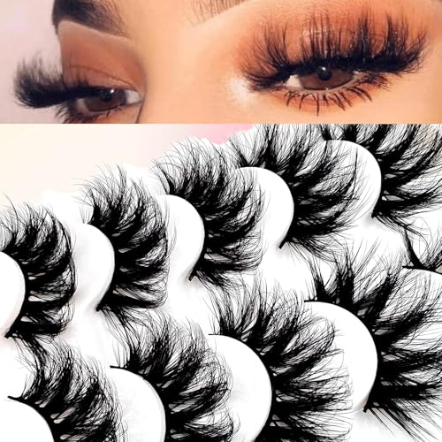 5 Paare 3D Künstliche Wimpern Faux Mink Fluffy 20mm Lange Dramatische Falsche Wimpern 8D Volume Curly Fake Eyelashes Thick Full Volume Eye Lashes Pack(506)