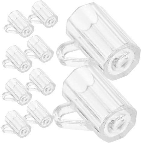 Warmhm 10pezzi Mini Tazze Da in Trasparente Manici in Miniatura Per Decorazioni Per Case Delle Bambole Accessori Per Collezionisti e Hobbisti