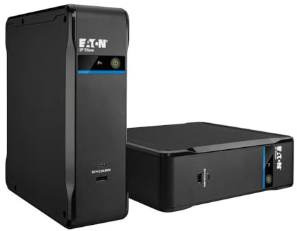 Eaton 3P Ellipse – USV Off‑Line 900 VA / 540 W – 3P900UD – 3× Schuko (Batterie+Überspannung) + 1× nur Überspannung, USB, USB‑Ladeports – Schwarz (B0F9X6P6W3)