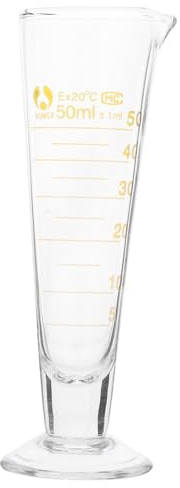 50ml Graduated Measuring Cup Laboratory Beaker Glass Round Base | Molded Graduation Lines, Chemical Resistant Design, Glass Syringe Compatible for Precise Lab Use