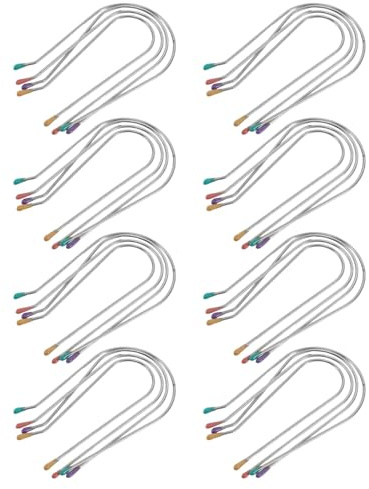 TOPPERFUN Lot de 32 Pinces de Rechange U pour Bigoudis Chauffants Électriques en Acier Inoxydable, Clips 2,54 Cm 3,2 Cm 3,81 Cm 4,45 Cm, Maintien Ferme pour Coiffure à Domicile et Voyage,
