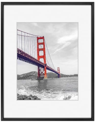 Frametory, Portarretratos de 11 x 14 pulgadas de 8 x 10 pulgadas o 11 x 14 pulgadas sin paspartú, marco de fotos de aluminio (negro, paquete de 1)