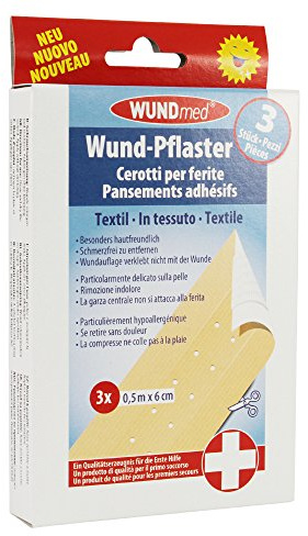 Wundmed Tela de yeso de 0,5 m x 6 cm, 3 unidades por paquete
