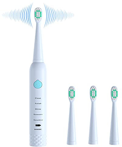 Sonic Electric Toothbrush for Kids and Adults, 5 Modes with 2 Min Build in Timer, Ultrasonic Toothbrush with 4 Brush Heads Charging Power