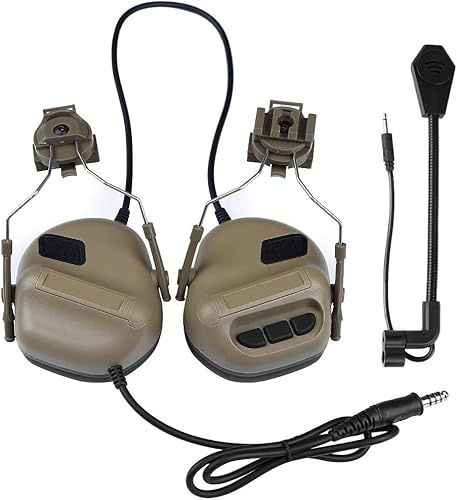 Gexgune Casques Tactiques avec Adaptateur de Rail de Casque Rapide Casque de tir Airsoft Militaire Accessoires de Communication de l'armée, sans Fonction de réduction du Bruit