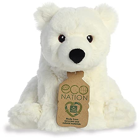 Aurora, 35030, Eco Nation Eisbär, 24 cm, Plüschtier, weiß