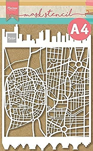 Marianne Design Schablone, Stadt, für Scrapbooking, Kartenherstellung und andere Papierbasteleien, weiß, Einheitsgröße