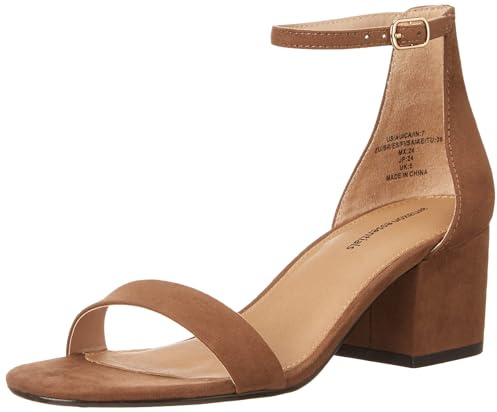 Amazon Essentials Sandale à Talons et Double Bride Femme, Brun, 46 EU