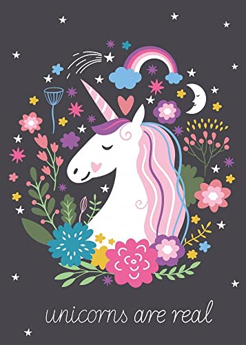 Einhorn Unicorn Fleecedecke Kinder Warm Kuscheldecke Regenbogen 140 x 100cm