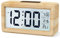 aboveClock Digital Alarm Clock, Wooden Bedside Clock with Large LCD Backlit Display, Temperature, Snooze Function, Brightness Sensor, 3 AAA Battery Operated【Battery NOT Included】