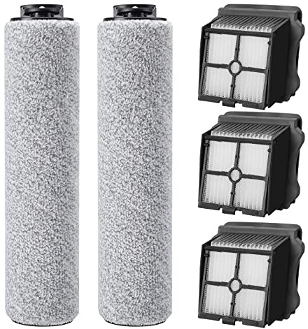 Alloytool 5 Stück Zubehörset für Tineco iFloor3 / Floor One S3 Nass | Trockensauger Ersatzteile Enthält 2 Bürstenrolle 3 HEPA-Filter