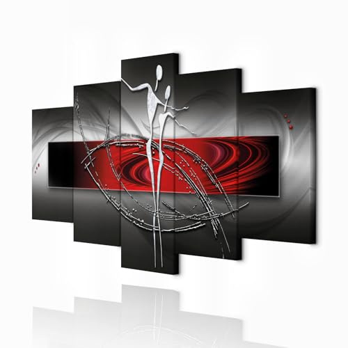 decomonkey Bilder Abstrakt 150x75 cm 5 Teilig Wandbild Groß Leinwandbild XXL Deko Wohnzimmer Schlafzimmer Büro Wanddeko Leinwand Pictures For Wall Poster Wall Painting Abstrakt 150x75 cm e Modern