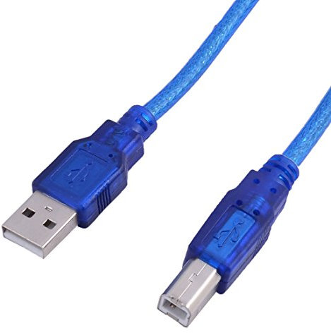Ruilogod Cable de datos de la impresora USB 2.0 3 metros 10 pies azules para impresoras de interfaz USB Escáneres
