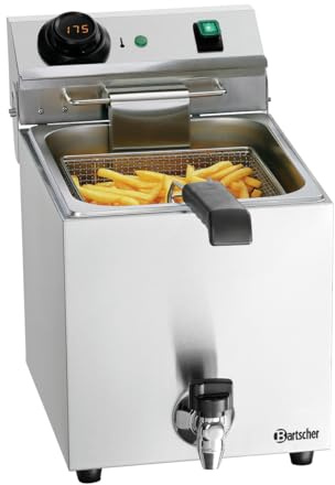 Bartscher Fritteuse MDI SNACK III Plus mit 9 l Becken, digitaler Temperaturregelung, Edelstahl, Elektro-Tischgerät für Gastronomie