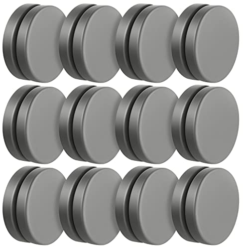 Jetec 12 Pairs Shower Curtain Weights Waterproof Magnetic Drapery Weights Prevent Curtain Liner from Blowing Around Bottom Round No Sew Tablecloth Magnets for Bathroom Tablecloth Drapery Flag (Gray)
