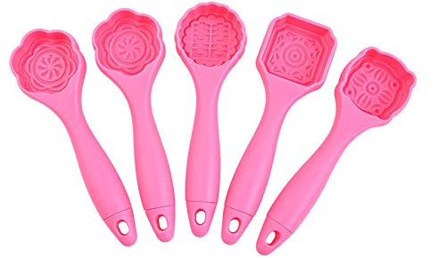 SueaLe Mooncake Mould, Set of 5 Mooncake Mold Maamoul Mold Press Cookie Stamp Oriental Mooncake Mold Middle Eastern Cookie Mold