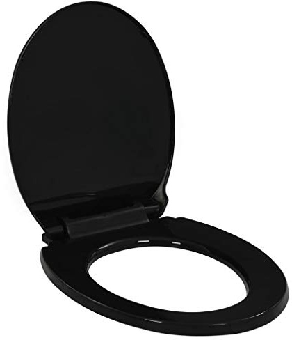 WIFESE Abattant WC à fermeture en Douceur Libération Rapide Noir Siège de Toilette 42,5x34 cm Cuvette Toilette Durable Lunette de Toilette Planche WC pour Maison Restaurant Magasin Hôtel