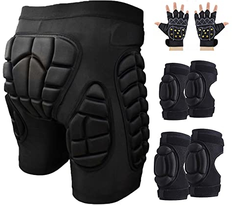 LONGPING Pantaloni Protettivi Pantaloncini da Snowboard Pantaloni Protettivi Imbottiti 3D Traspiranti for Bambini Uomo Donna Pattinatori Multi-Way (Color : A1, Size : XL)
