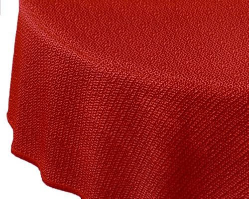 Brandsseller Gartentischdecke Ø 160 cm Tischdecke mit Paspel Outdoor Tischtuch rund Weichschaum für Garten, Terrasse, Balkon wetterfest rutschfest - Rot